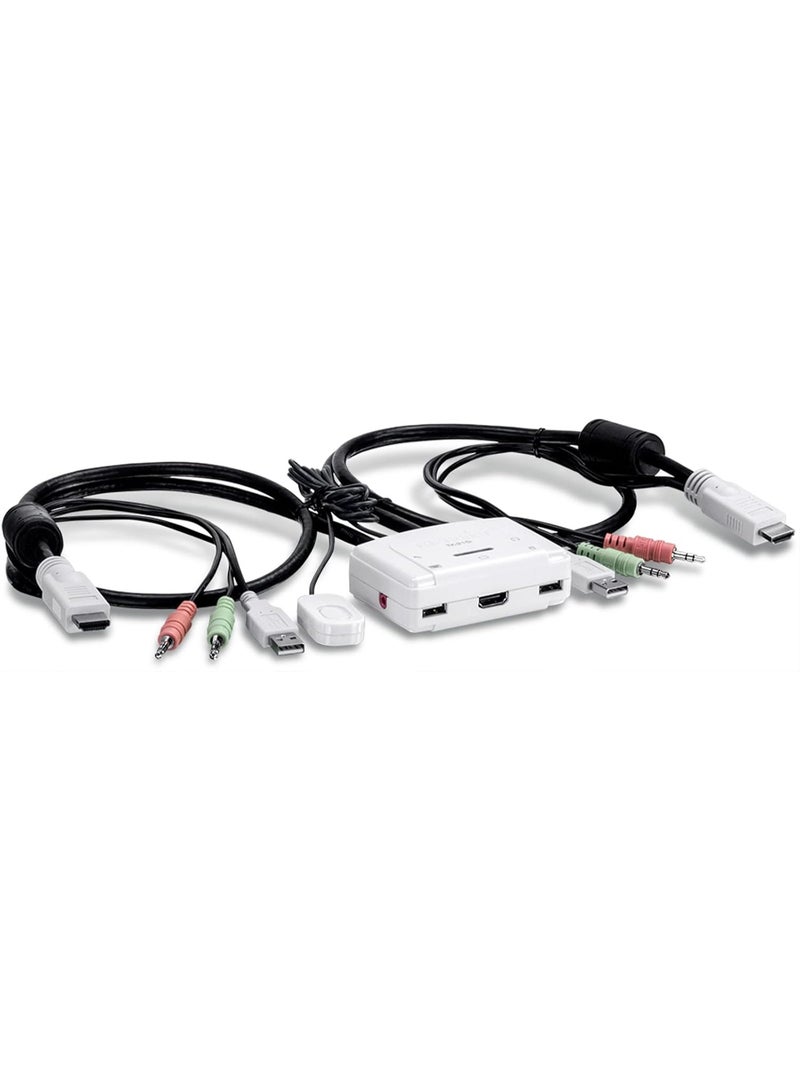 TRENDnet TK-215i 2-Port HDMI KVM Switch, Control 2 Computers via a Single Control Panel, Full HD 1080p, HDMI and 3.5 mm Analogue Audio - Image 1